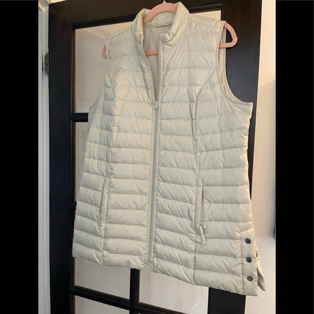 J Jill Puffer Vest Cream LARGE EUC